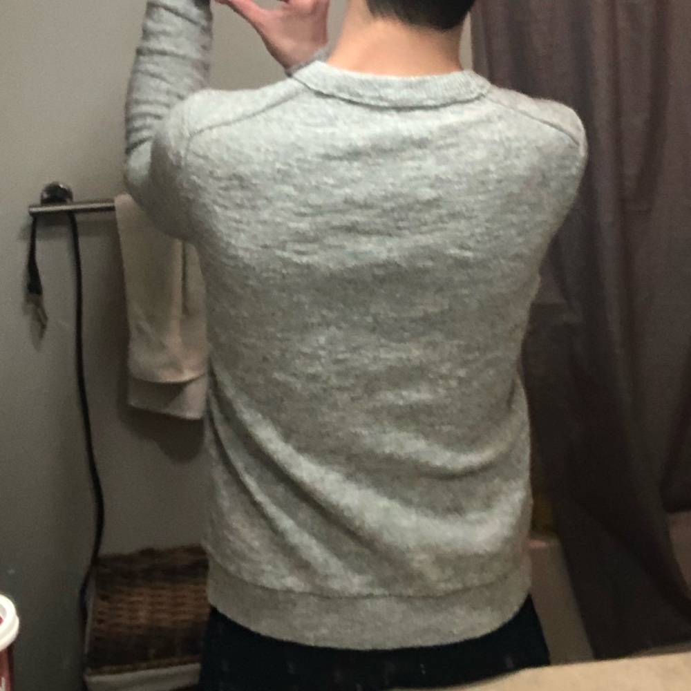 Outerknown Women's Solid Grey Knit Crew Sweater L - image 8